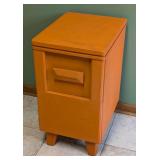 Vintage Orange Painted Wood Side Table