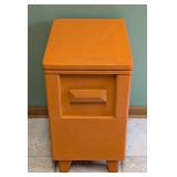 Vintage Orange Painted Wood Side Table