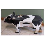 Adorable Wooden Cow Step Stool