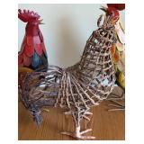 Three Decorative Roosters