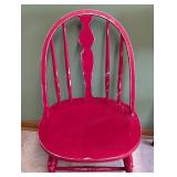 Pair of Red Painted Vintage Wood Chairs