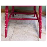 Pair of Red Painted Vintage Wood Chairs