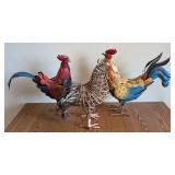 Three Decorative Roosters