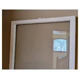 Vintage Painted Wood Window and Small Decorative Mirror