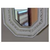 Vintage Painted Wood Window and Small Decorative Mirror