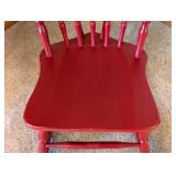 Red Painted Wood Rocking Chair