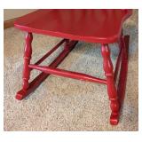 Red Painted Wood Rocking Chair