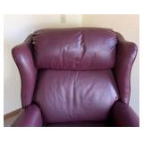 Pair of Lane Burgundy Leather Reclining Armchairs