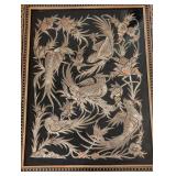 Vintage Persian Framed Copper Art Wall Hanging