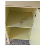 Pale Yellow Painted Petite Wood Storage Cabinet
