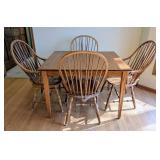 Vintage Windsor Back Chair and Dining Table Set