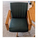 Vintage Round Dining Table and Rolling Chairs