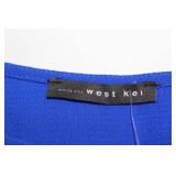 West Kei Blue Womenâs Blouse with Tied Sleeves