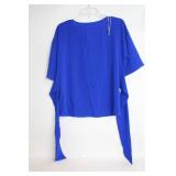West Kei Blue Womenâs Blouse with Tied Sleeves