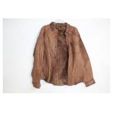 Oxford & Fulham Leather Shirt Jacket - Size L