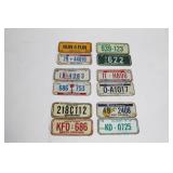 Collection of 12 Vintage License Plates from Various States