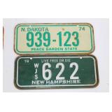 Collection of 12 Vintage License Plates from Various States
