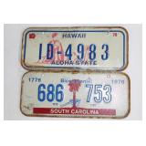 Collection of 12 Vintage License Plates from Various States