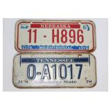 Collection of 12 Vintage License Plates from Various States