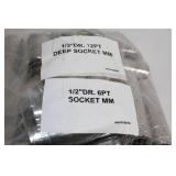 Set of 5 Bags Assorted Deep Sockets SAE/MM