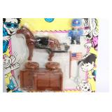 Vintage Toys R Us Cowboy Playset with Horse and Cart