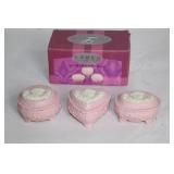 Set of 3 Cameo Collection Pink Keepsake Boxes