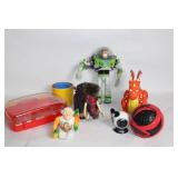 Mixed Lot of 8 Assorted Toys Including Figures and Ball