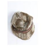 Vintage Faux Fur Winter Hat with Decorative Trim
