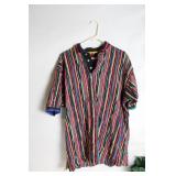 Vintage Multicolor Striped Cotton Polo Shirt, Size L