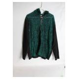 Dimadies Sequin Green and Black Zipper Jacket