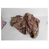 Colorful Hand-Knit Scarf with Fringe