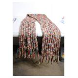 Colorful Hand-Knit Scarf with Fringe