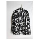 XXL Black and White Camouflage Fleece Jacket