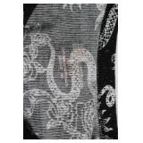 Bohemian Long Sleeve Top with White Snake and Sun Print Design - Size L