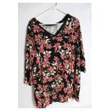 Floral Black and Red Women