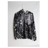 Aztec-Inspired Hoodie with Eye-Catching Design - Size L
