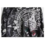 Aztec-Inspired Hoodie with Eye-Catching Design - Size L