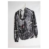 Aztec-Inspired Hoodie with Eye-Catching Design - Size L