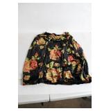 Floral Patterned Velvet Long Sleeve Blouse