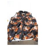 Floral Sleeveless Button-Down Top with High Collar