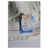 Vintage Medium White Sweatpants with Elastic Waistband