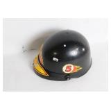 Black Plastic Construction Hard Hat with Fire Decal
