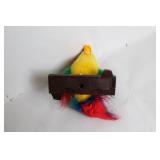 Colorful Talking Parrot Toy on Wooden Base