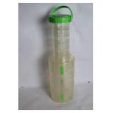 Transparent Plastic Container with Green Lid and Handle