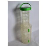 Transparent Plastic Container with Green Lid and Handle