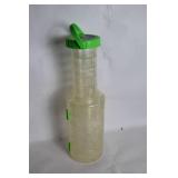 Transparent Plastic Container with Green Lid and Handle