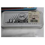 Vintage Fossil Collectible Tin Set with Leather Keychain