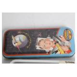 Vintage Fossil Collectible Tin Set with Leather Keychain