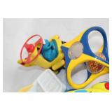 Collection of Vintage Plastic Toy Cars and Playsets