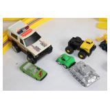 Collection of Die-Cast Cars with Track Set